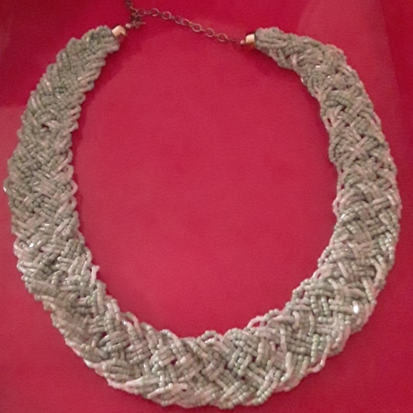 Handcrafted beaded Statement Necklace Turquoise - Picture 5 of 5